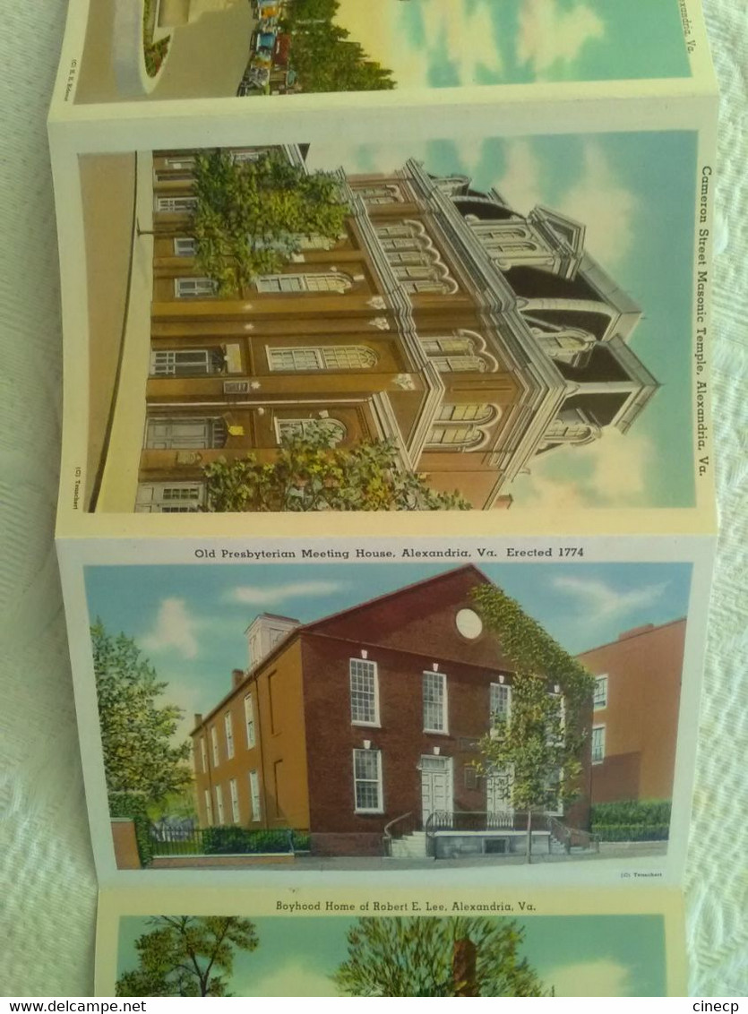 CARNET DEPLIANT ACCORDEON USA - HISTORICAL ALEXANDRIA VIRGINIA - Belles illustrations