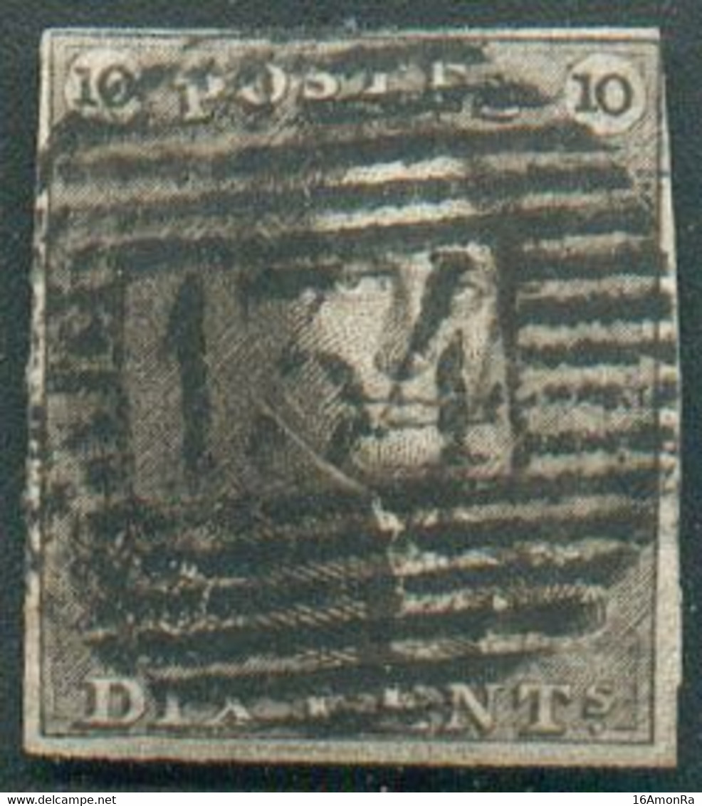 N°1 - Epaulette 10 Centimes Brune, Obl. P.134 ZELE Idéalement Apposée.  TB  - 18097 - 1849 Epauletten