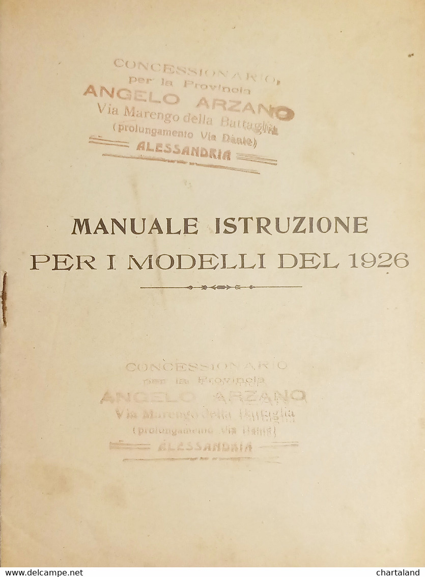 Motociclismo - Harley - Davidson - Manuale Istruzione Per I Modelli Del 1926 - Autres & Non Classés