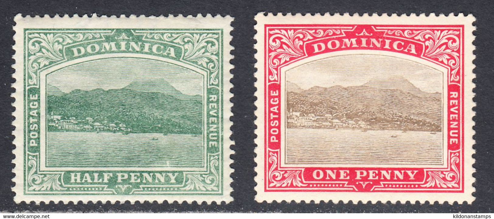 Dominica 1907-08 Mint Mounted, Wmk CA, Sc# ,SG 37,38 - Dominique (...-1978)