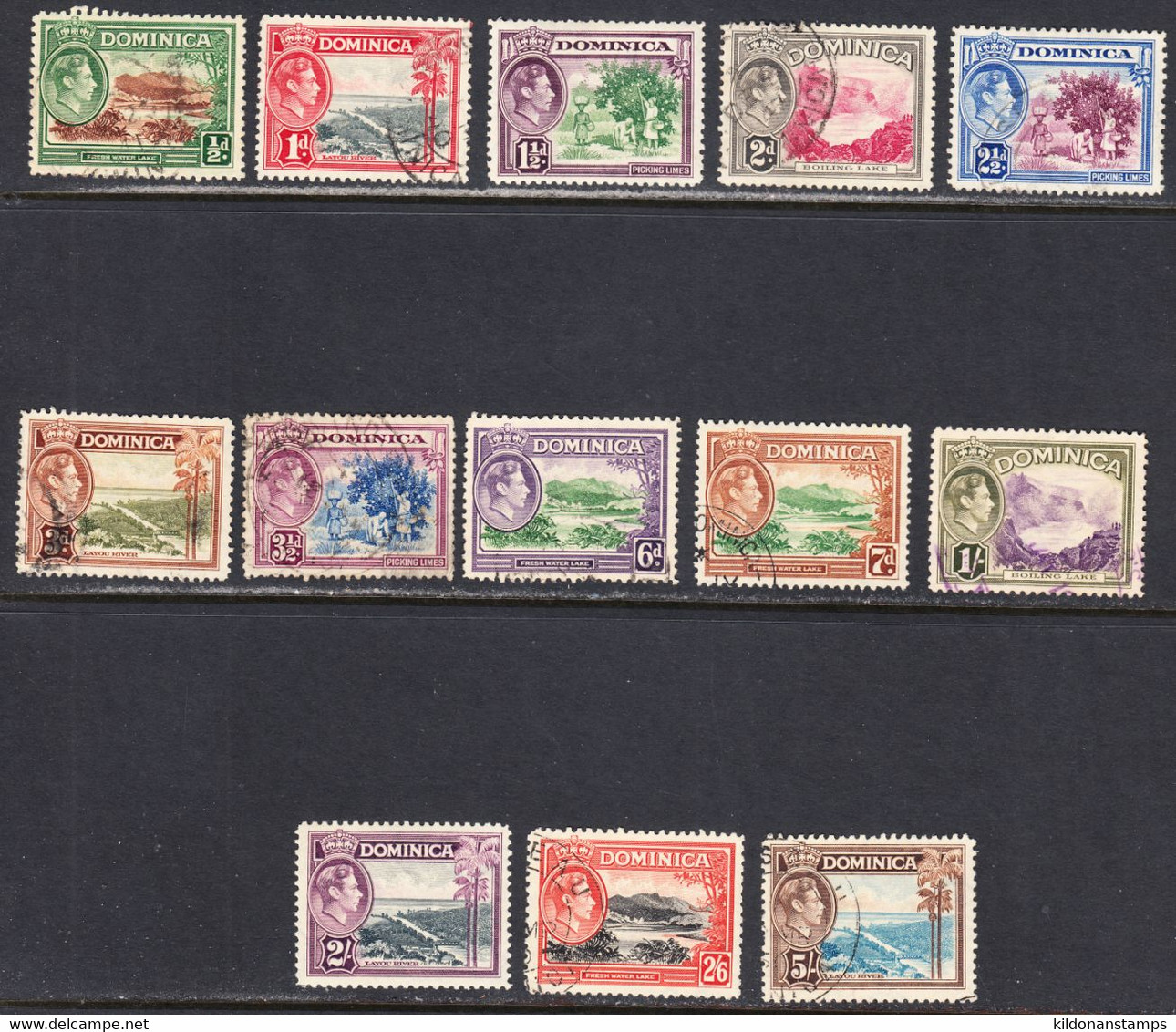 Dominica 1938-47, Cancelled, Sc# ,SG 99-108 - Dominique (...-1978)