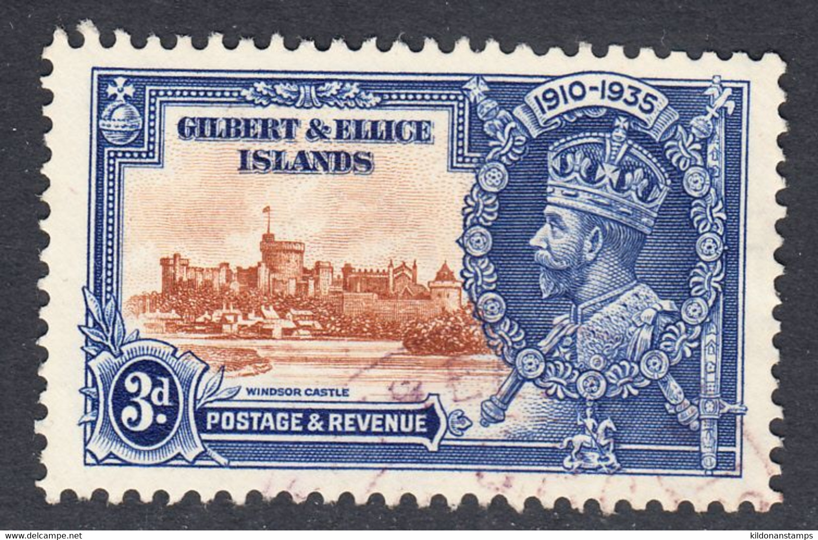 Gilbert & Ellice Islands 1935 Silver Jubilee, Cancelled, Sc# ,SG 38 - Isole Gilbert Ed Ellice (...-1979)