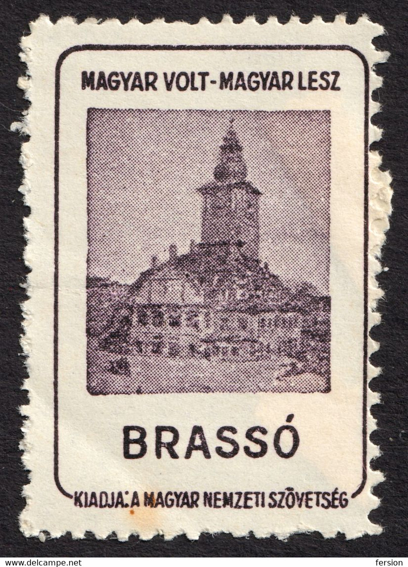 Brassó Brasov City Town House  - Occupation Revisionism WW1 Romania Hungary Transylvania Vignette Label Cinderella - Transylvania