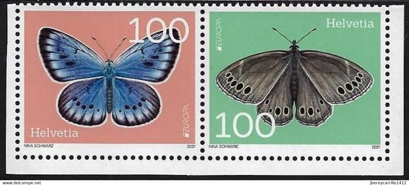 SUIZA /SHWEIZ /SWITZERLAND / HELVETIA  -EUROPA 2021 -ENDANGERED NATIONAL WILDLIFE"- SERIE Tipo 2 Mint - CH - INF - 2021