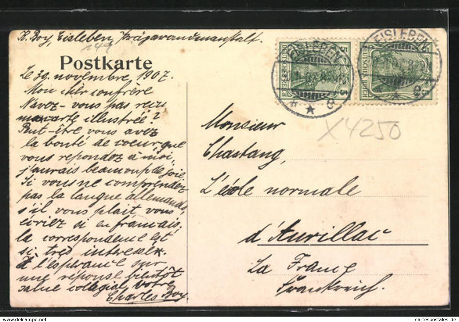 AK Eisleben, Poststrasse Mit Kaiserl. Postamt Und Gymnasium - Lutherstadt Eisleben