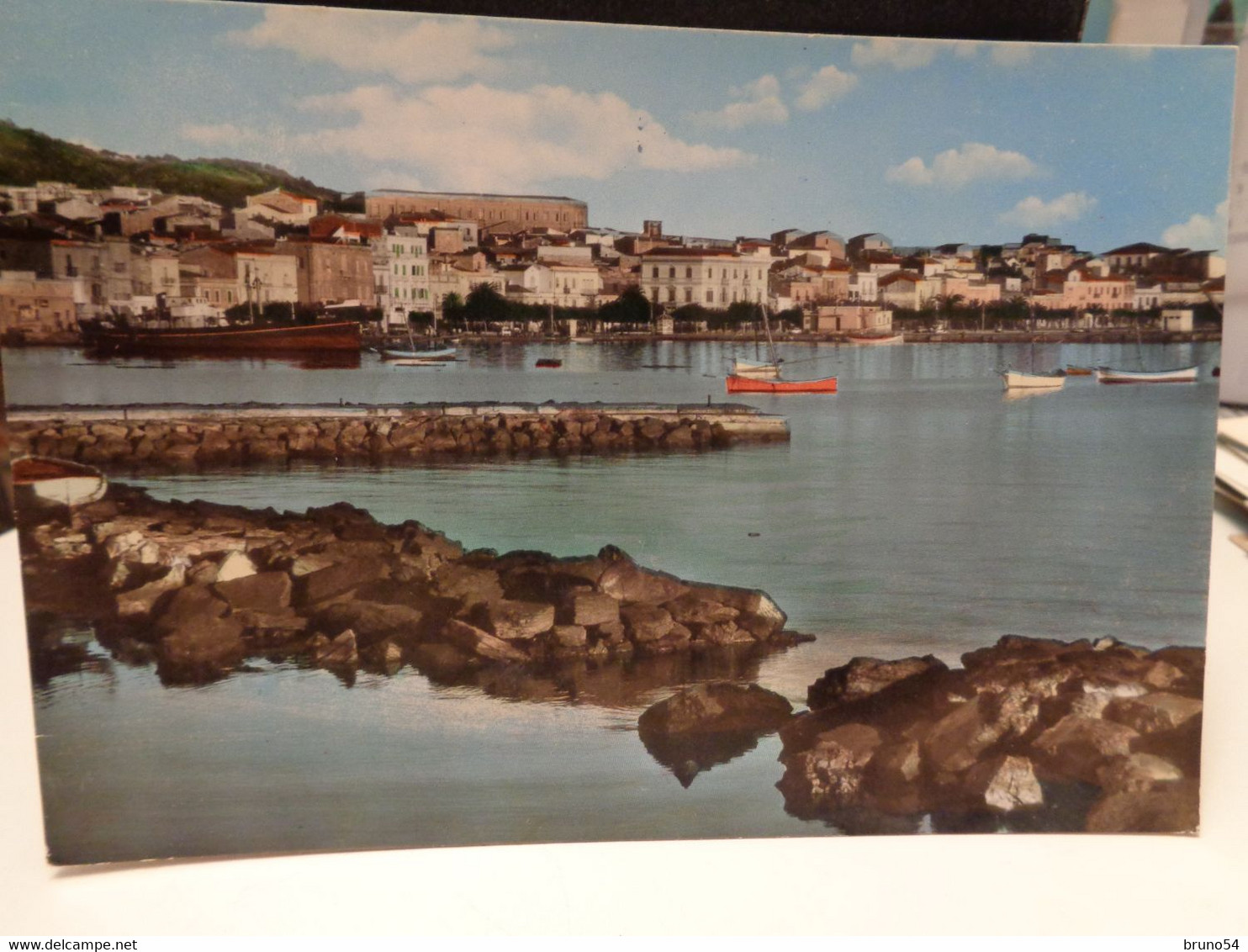 4 cartoline Carloforte provincia Sud Sardegna Carbonia viaggiate anni 70, porto, stazione marittima