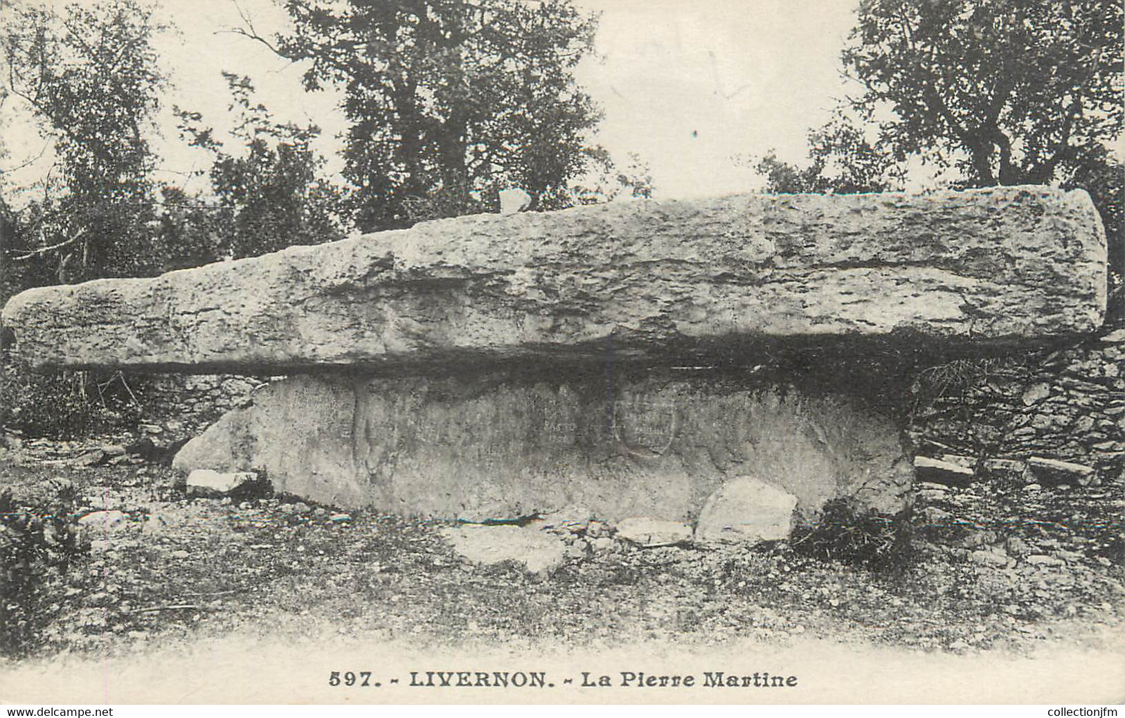 CPA FRANCE 46 "Livernon, La Pierre Martine" / DOLMEN - Livernon