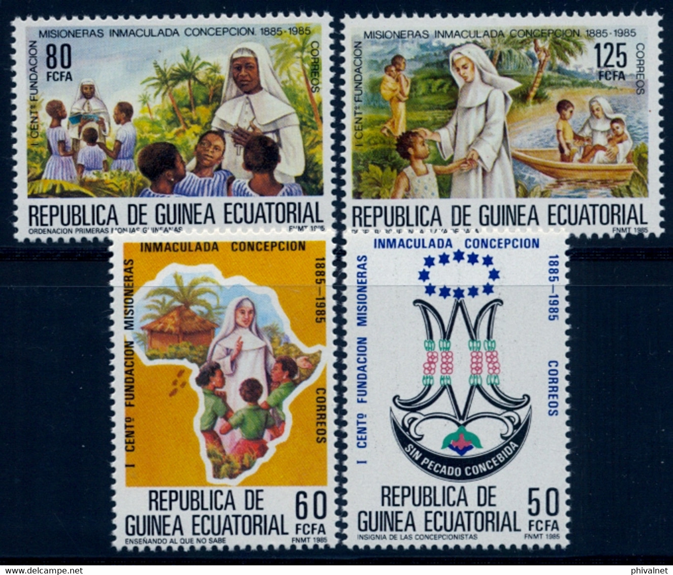 GUINEA ECUATORIAL , ED. 65 / 68 ** , I CENT. DE LA FUNDACIÓN DE LAS MISIONES DE LA INMACULADA CONCEPCIÓN - Guinea Equatoriale