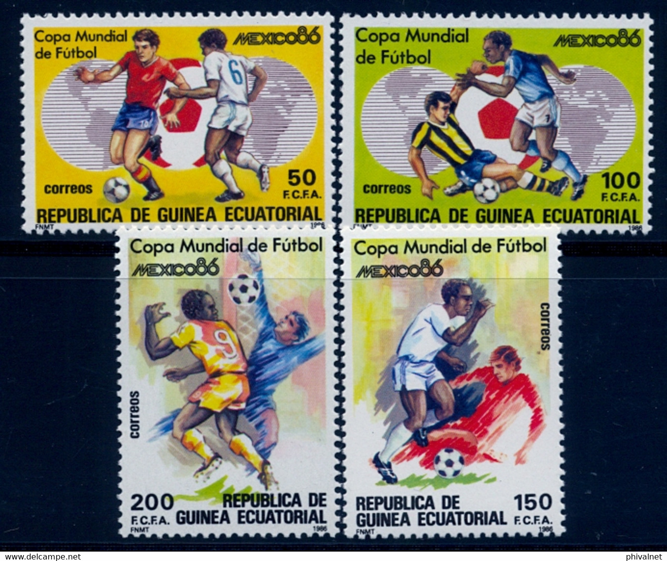 GUINEA ECUATORIAL , ED. 81 / 84 ** , COPA MUNDIAL DE FÚTBOL , MÉXICO 86 , FOOTBALL , SOCCER - Guinée Equatoriale