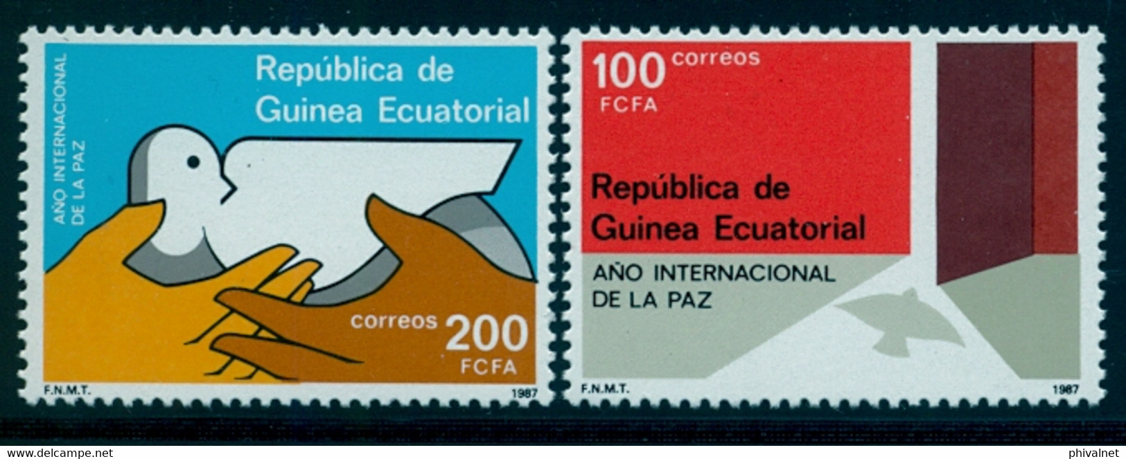 GUINEA ECUATORIAL , ED. 92 / 93 ** , AÑO INTERNACIONAL DE LA PAZ - Guinea Ecuatorial