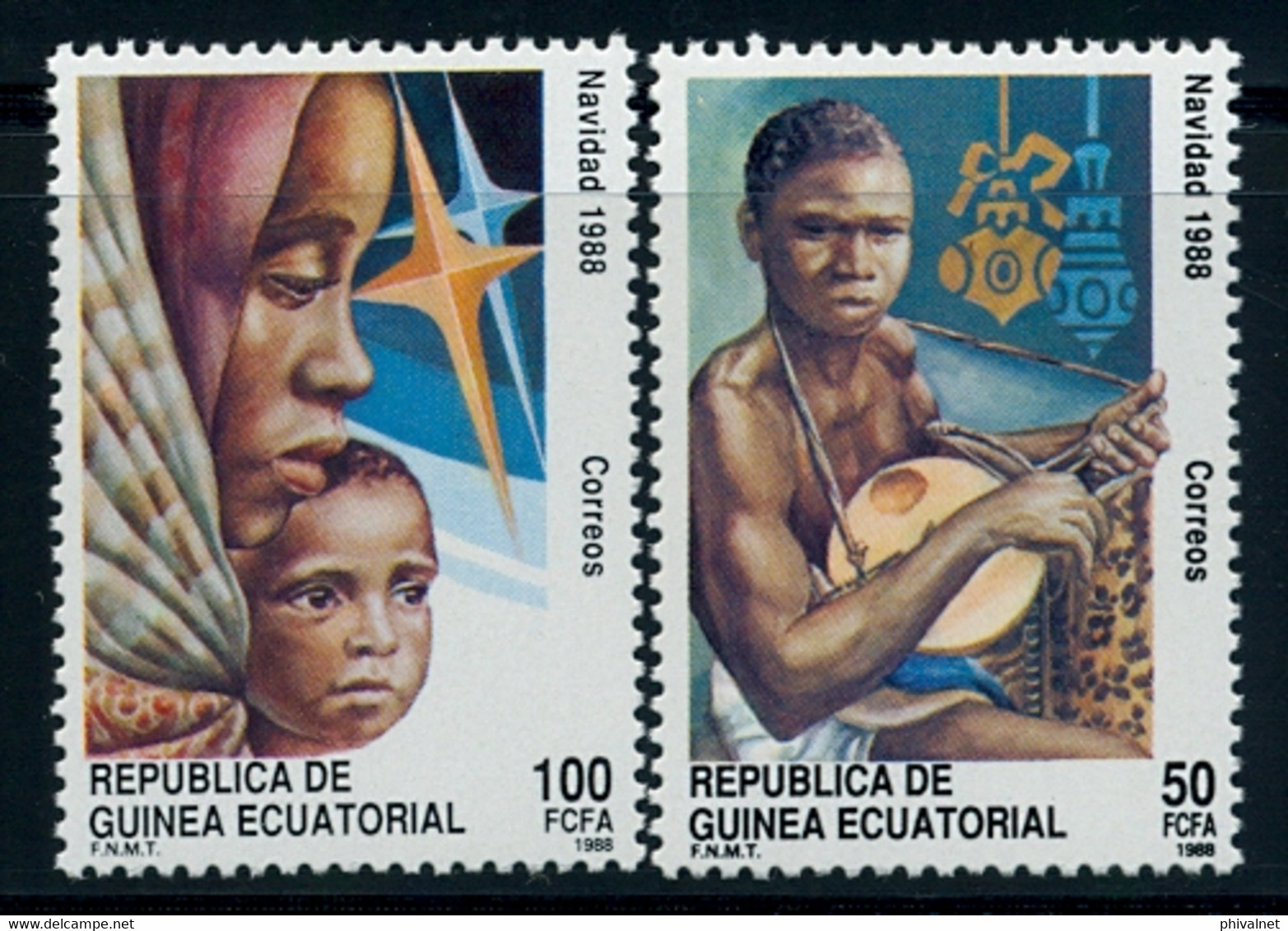 GUINEA ECUATORIAL , ED. 107 / 108 ** , NAVIDAD 1988 - Guinea Ecuatorial