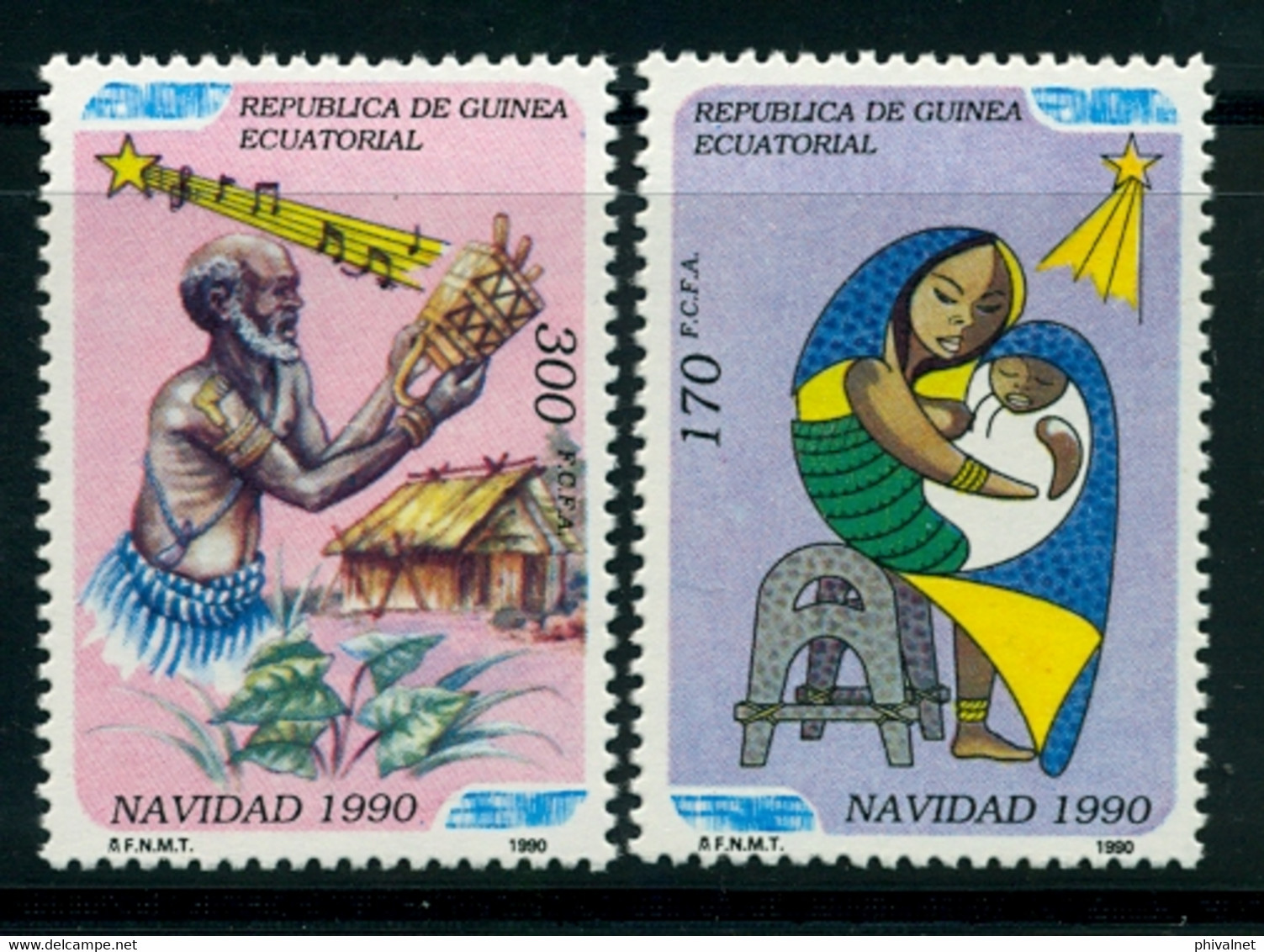 GUINEA ECUATORIAL , ED. 131 / 132 ** , NAVIDAD 1990 - Equatoriaal Guinea