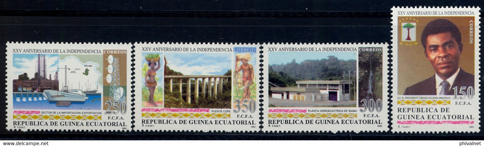 GUINEA ECUATORIAL , ED. 174 / 177 ** , XXV ANIVERSARIO DE LA INDEPENDENCIA - Equatoriaal Guinea