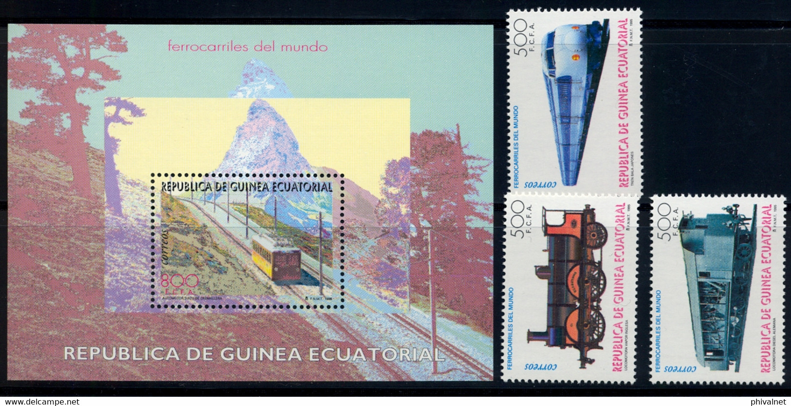 GUINEA ECUATORIAL , ED. 206 / 209 ** , FERROCARRILES DEL MUNDO , TRENES , RAILWAYS , TRAINS - Äquatorial-Guinea