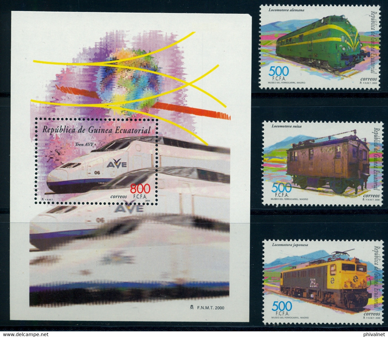 GUINEA ECUATORIAL , ED. 271 / 274 **, FERROCARRILES , TRAINS , TRENES , RAILWAYS - Equatorial Guinea
