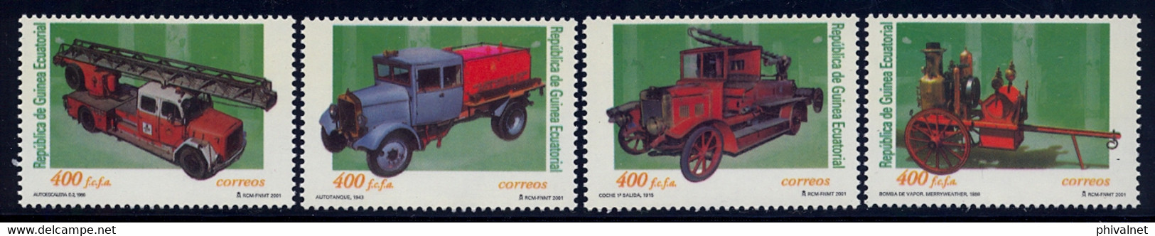 GUINEA ECUATORIAL , ED. 280 / 283  **, VEHÍCULOS DE BOMBEROS  , FIREMAN - Guinée Equatoriale