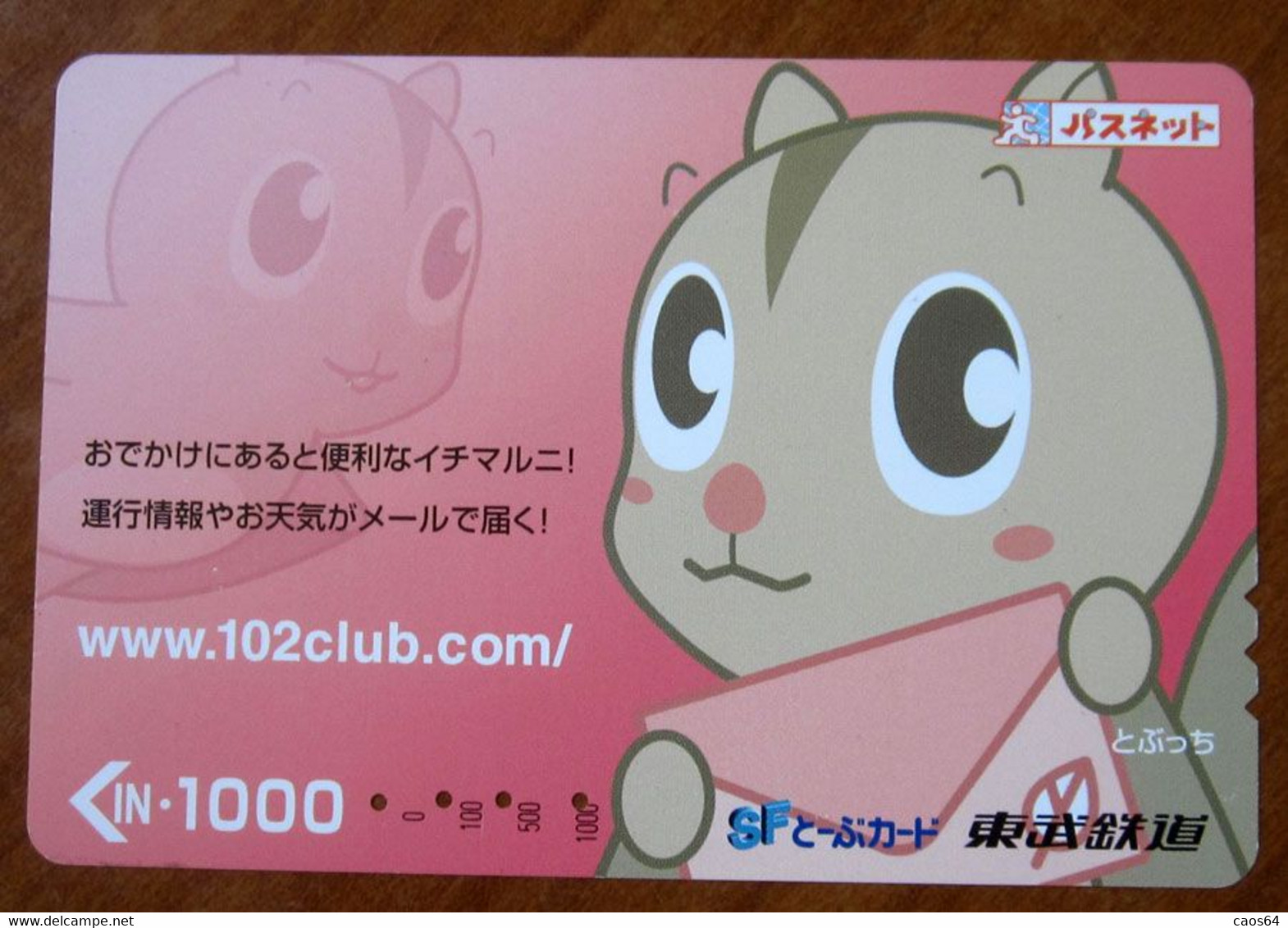 GIAPPONE Ticket Biglietto Bus Metro Treni Fumetti - SF Card 1000 ¥ - Usato - Mondo