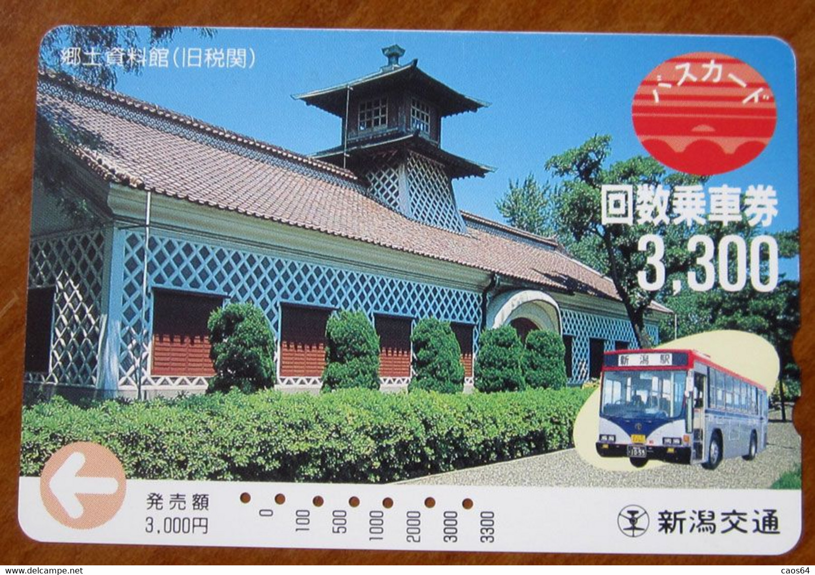 GIAPPONE Ticket Biglietto Bus Metro Treni Edifici -  Card 3300 ¥ - Usato - Mundo