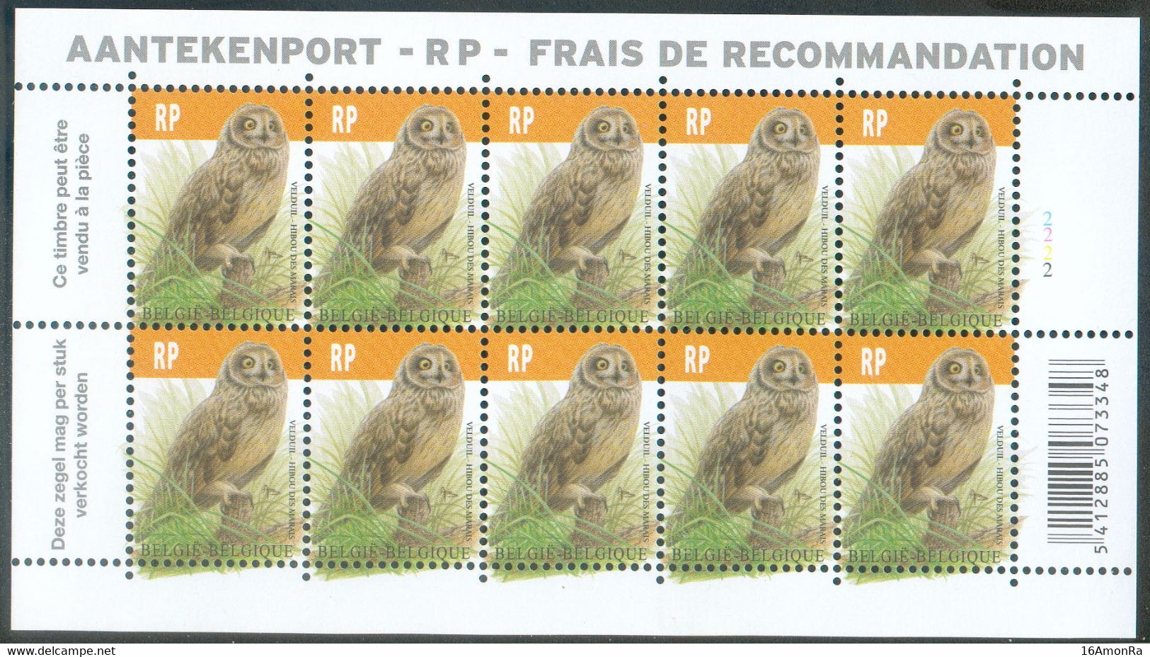 N°4218 OISEAU BIRD VOGEL RP En Petite Feuille De 10, Numéro De Planche 2. Faciale 43,50 Euros. TB  - 18107 - Ganze Bögen & Kleinbögen