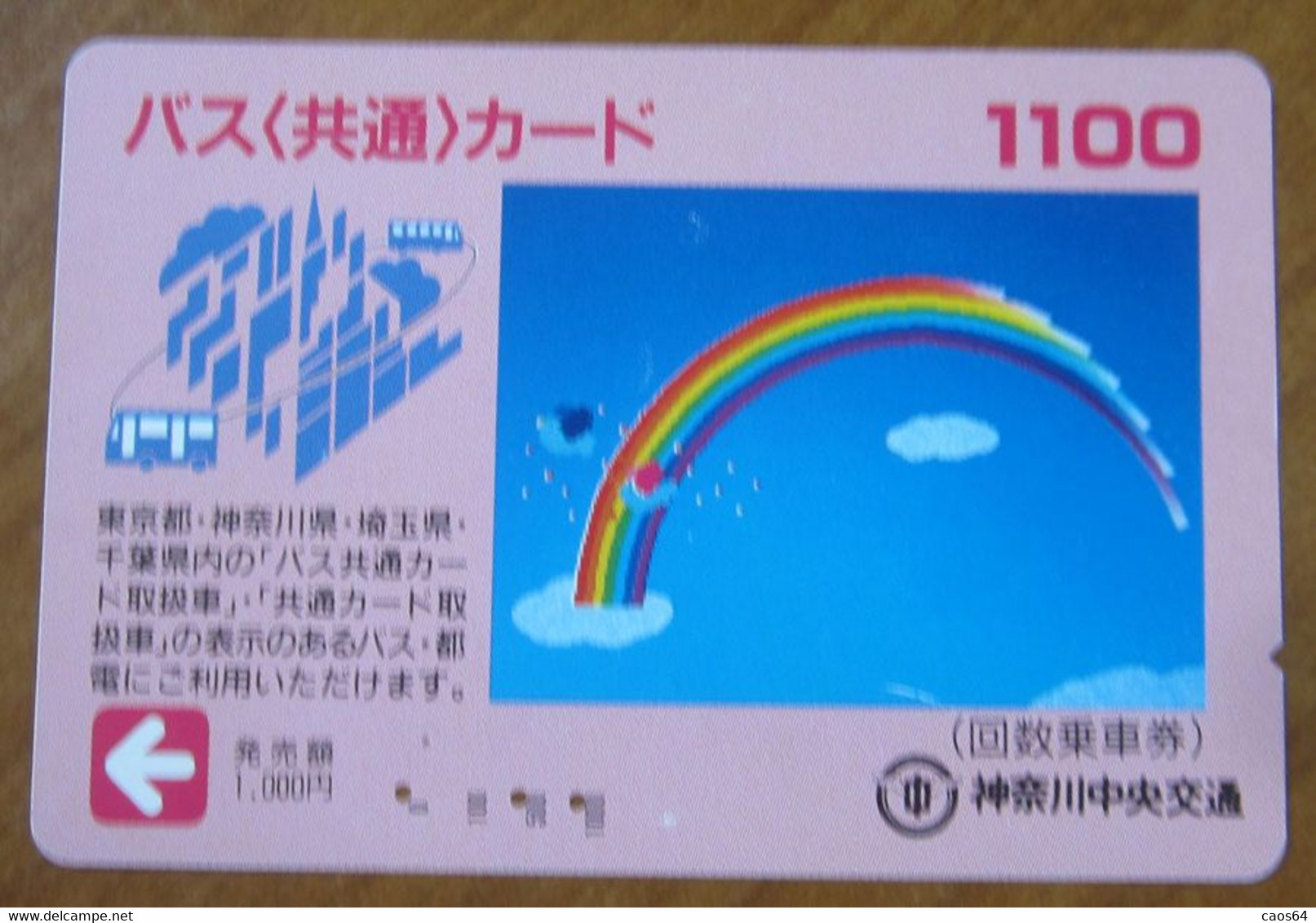 GIAPPONE Ticket Biglietto  Treni  Metro Bus Rainbow Pink Card - 1100 Usato - World