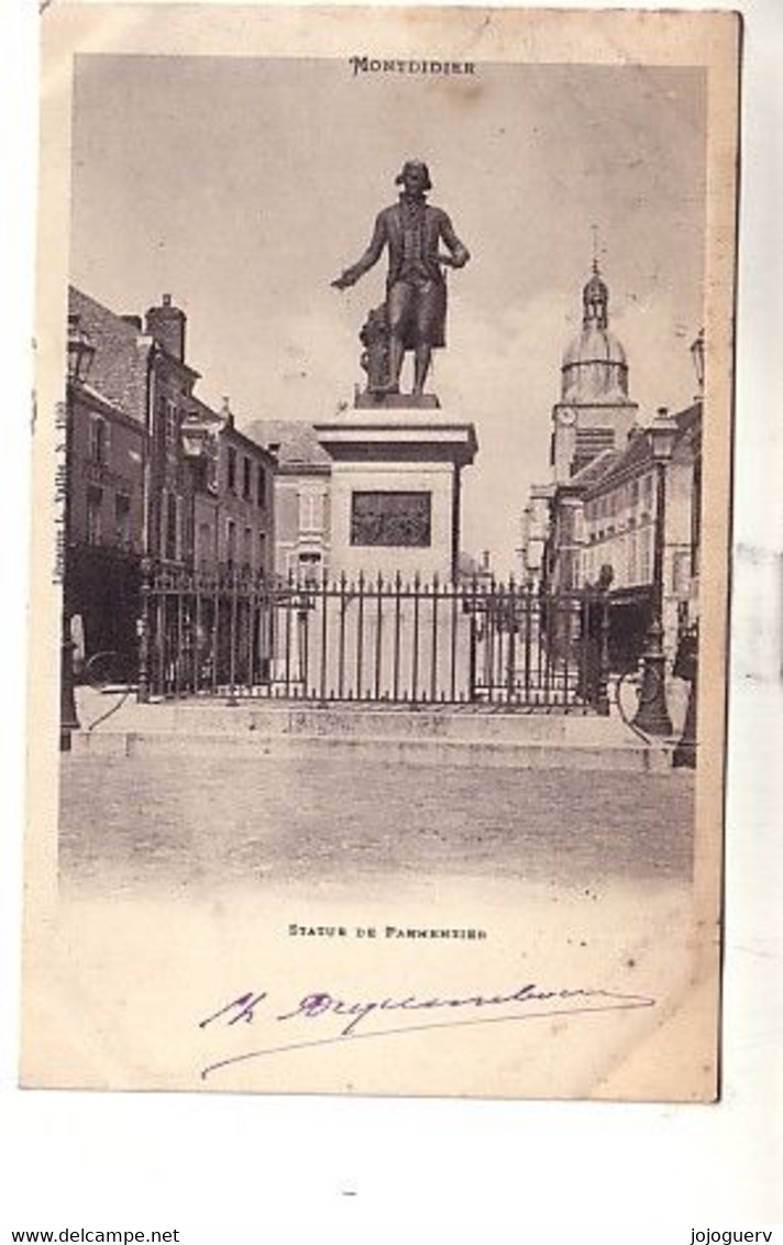 Montdidier Statue De Parmentier ( Clocher De L'église , Avant 1902 - Andere & Zonder Classificatie