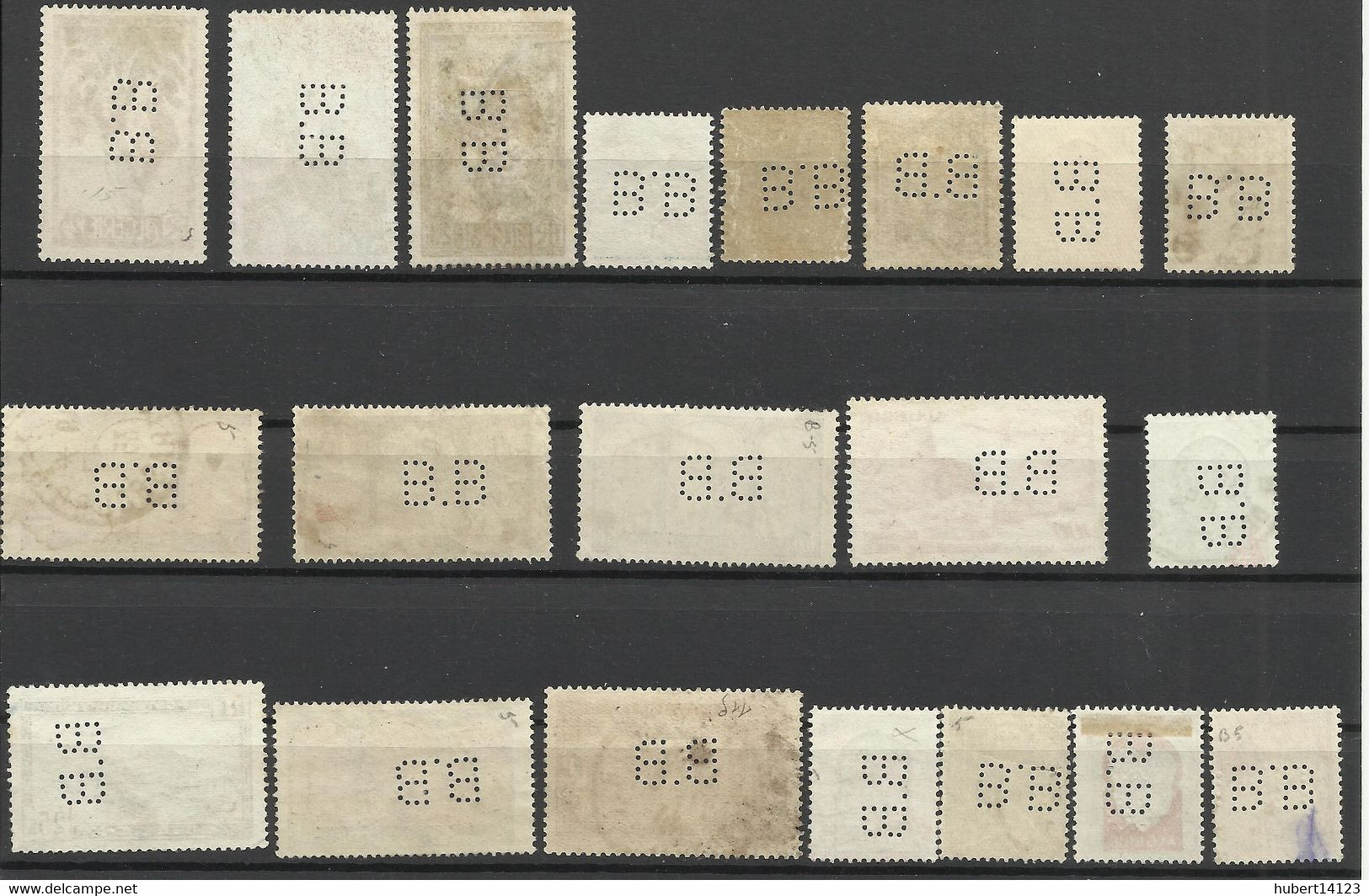 COLONIE ALGERIE 20 Timbres BB4 Indice 3 Perforé Perforés Perfins Perfin - Other & Unclassified