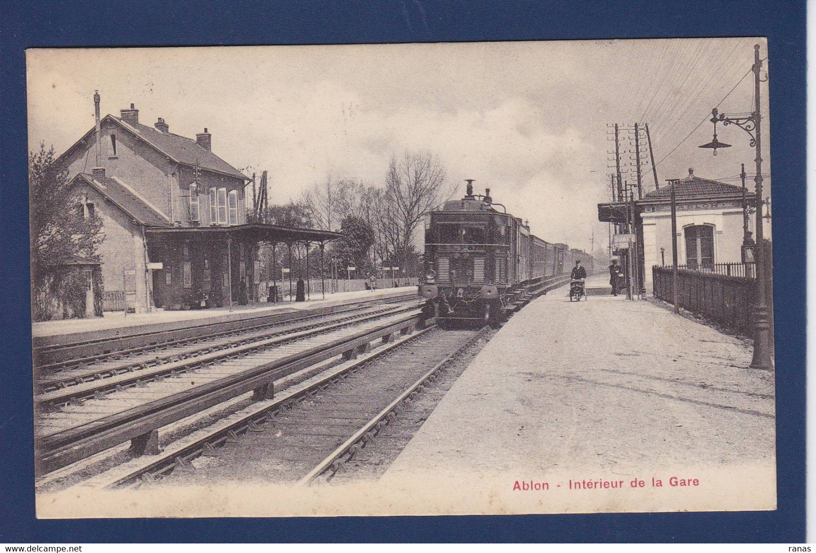 CPA [94] Val De Marne > Ablon Sur Seine Train Gare Station Chemin De Fer Circulé - Ablon Sur Seine