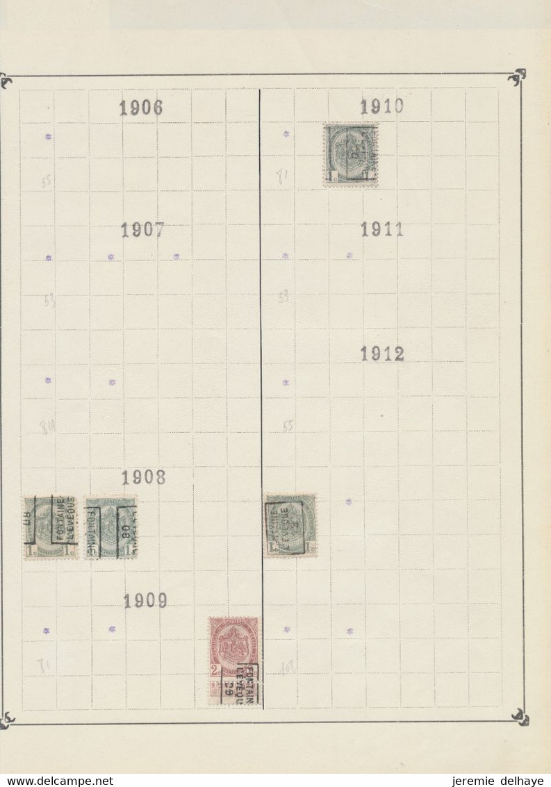 Fine Barbe / Armoiries - Pages De Collection + Préo "Fontaine-l'évêque" (1898 > 1912) / Cote 150e + - Roulettes 1900-09