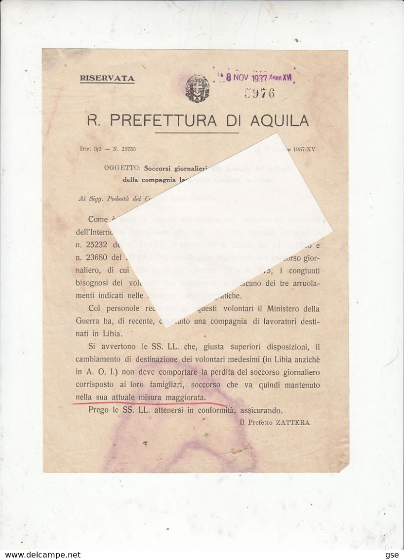 PREFETTURA  1937 - Bollettino Amministativo -.- - Décrets & Lois
