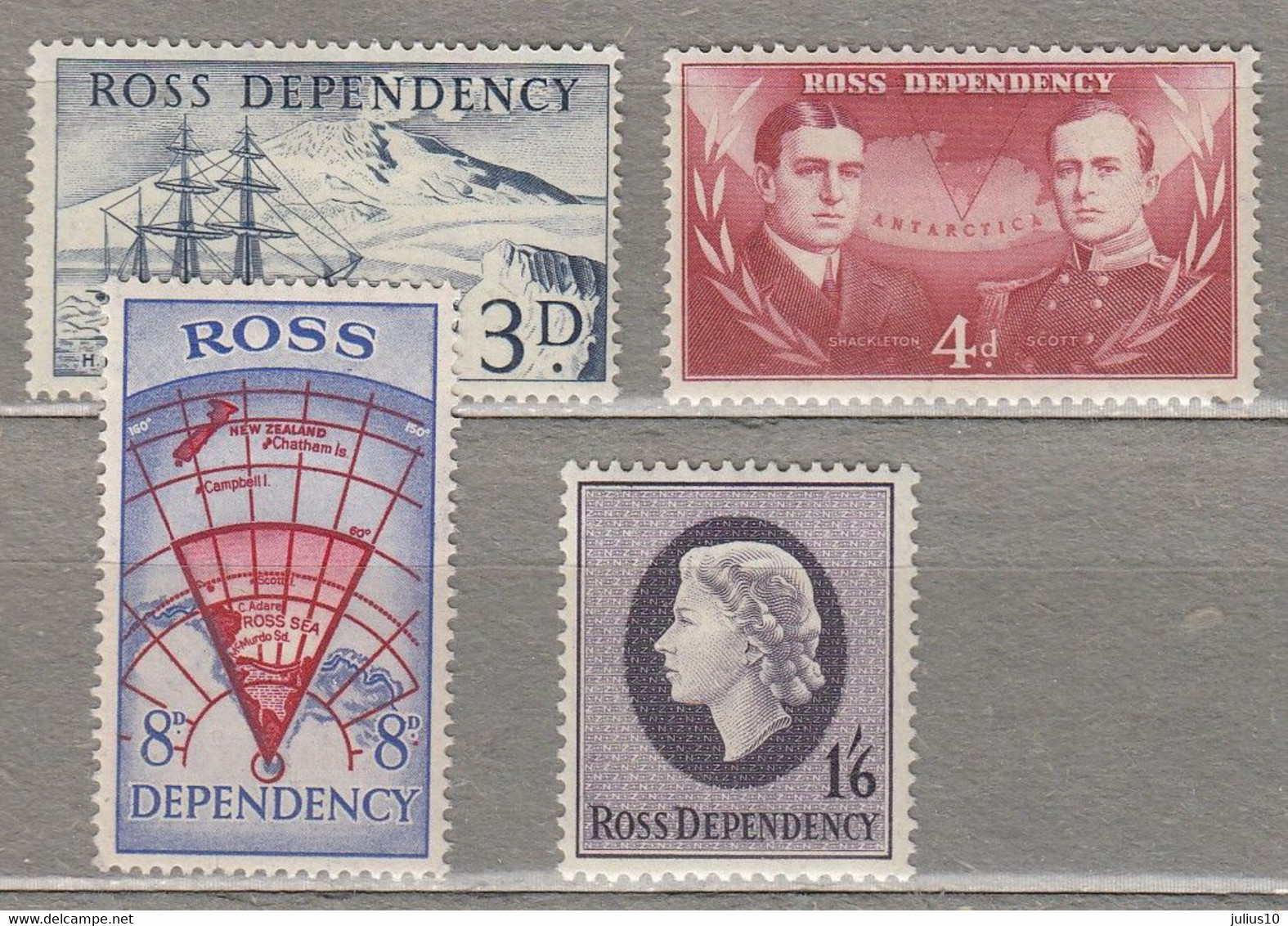 ROSS DEPENDENCY 1957 Definitive Set MH Mi 1-4 CV 15EUR #Tr85 - Nuevos