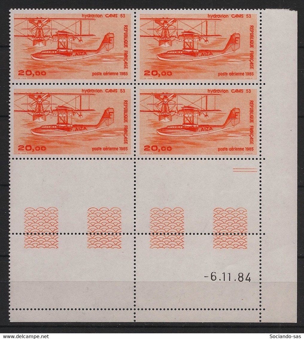 France - 1985 - PA N°Yv. 58 - Hydravion 20f Orange - Bloc De 4 Coin Daté - Neuf Luxe ** / MNH / Postfrisch - Poste Aérienne