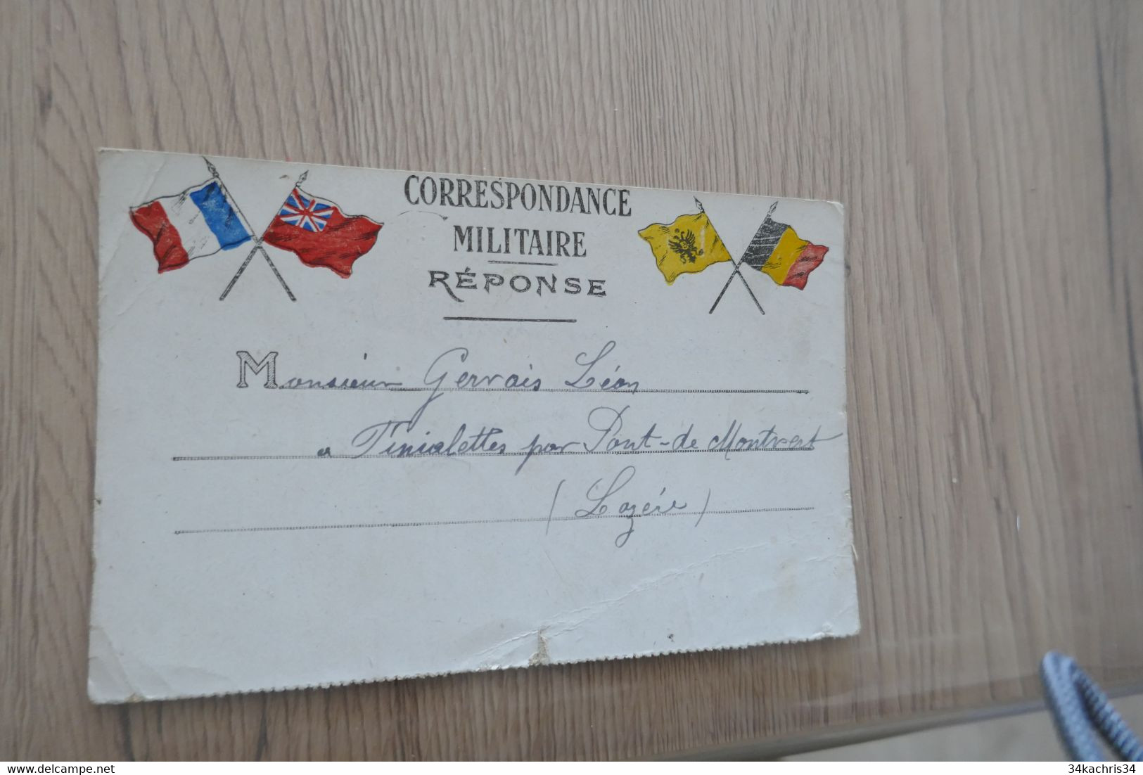 Carte De Franchise Militaire CPFM Guerre 14/18 Illustrée Drapeaux Patriotique Alliés - Lettres & Documents