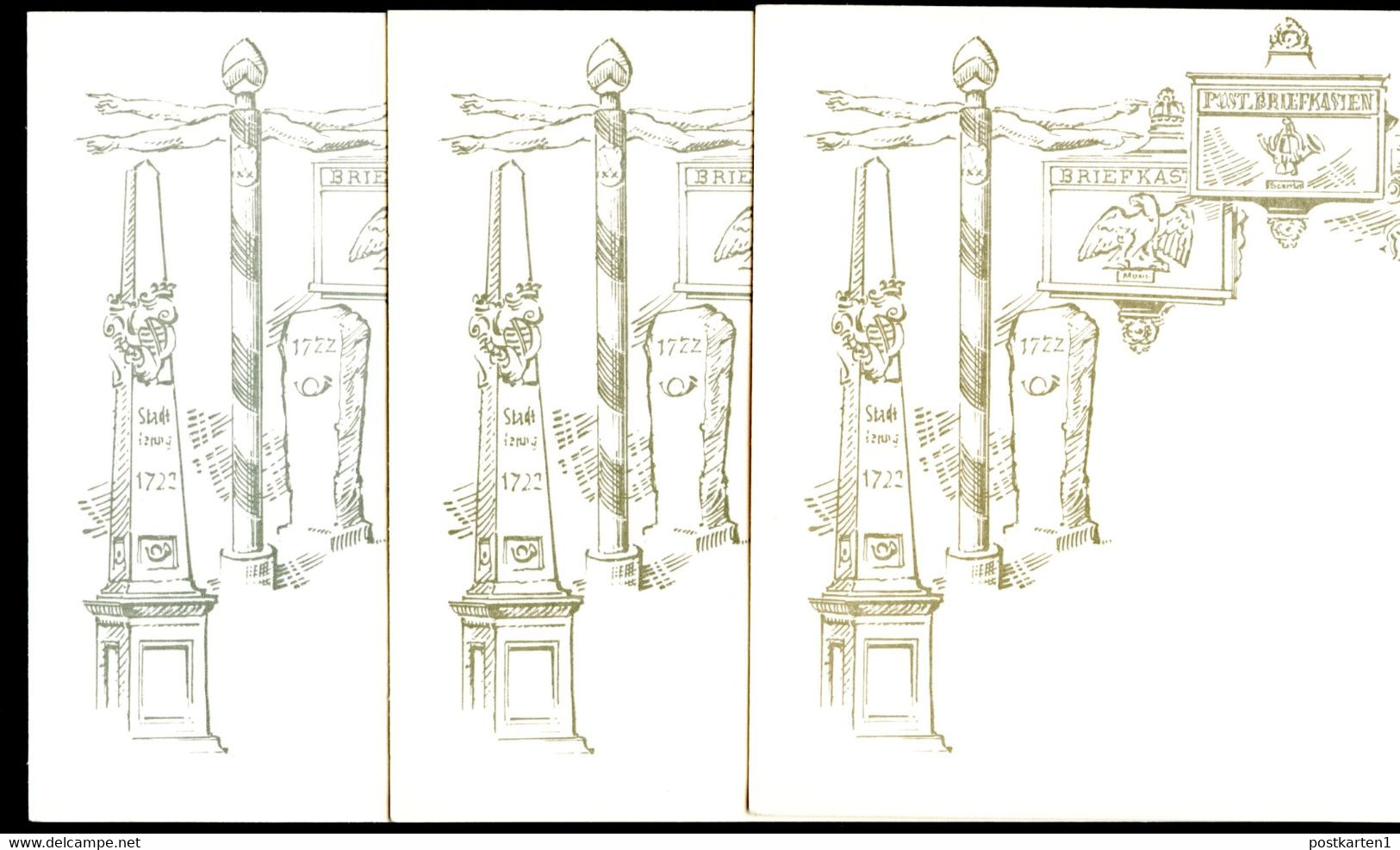 DDR P93-3a-85 C3a 3 Postkarten Zudruck Sozphilex FARBVARIANTEN 1985 - Privatpostkarten - Ungebraucht