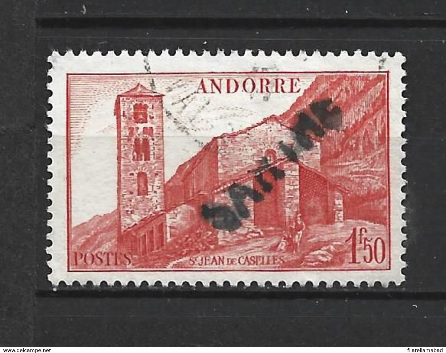 ANDORRA C. FRANCÉS SELLO USADO CON UNA FRASE QUE PODRÍA SER PUBLICITARIA HASTA EL MOMENTO SOLO HE VISTO 2 EJEMPLARES - Used Stamps