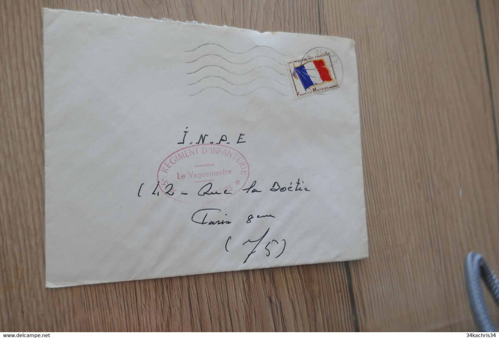 Lettre France TP Franchise Militaire  1963  Cachet Rouge 5ème Régiment D'Infanterie - Military Postmarks From 1900 (out Of Wars Periods)