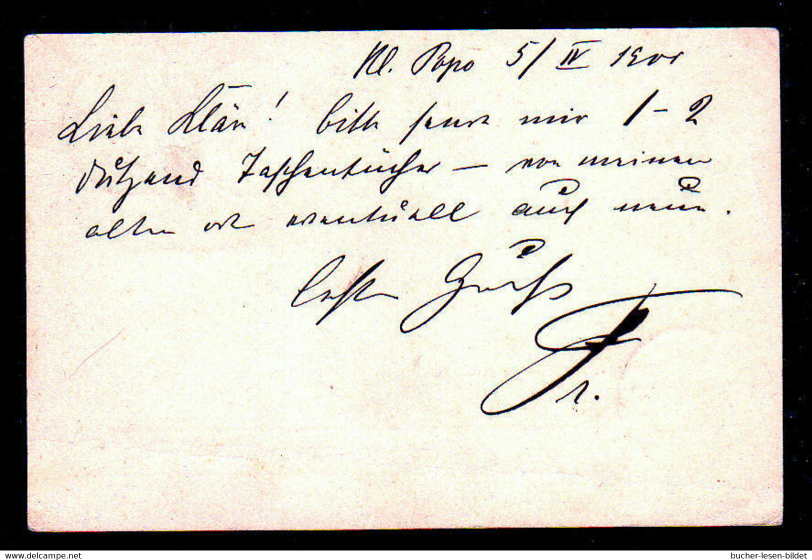 1900 - 5 Pf. Ganzsache Mit Hamdschriftlicher Entwertung "von Klein Popo" Nach Posen - Togo