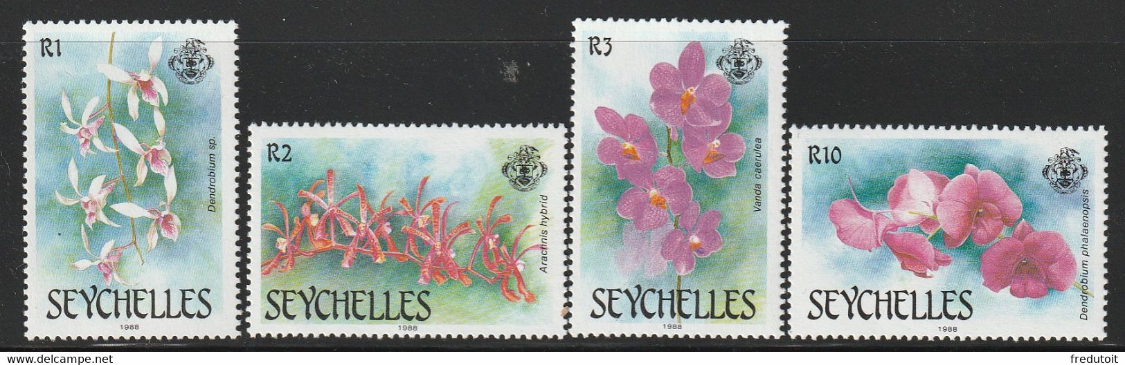 SEYCHELLES - N°673/6 ** (1988) Orchidées - Seychelles (1976-...)