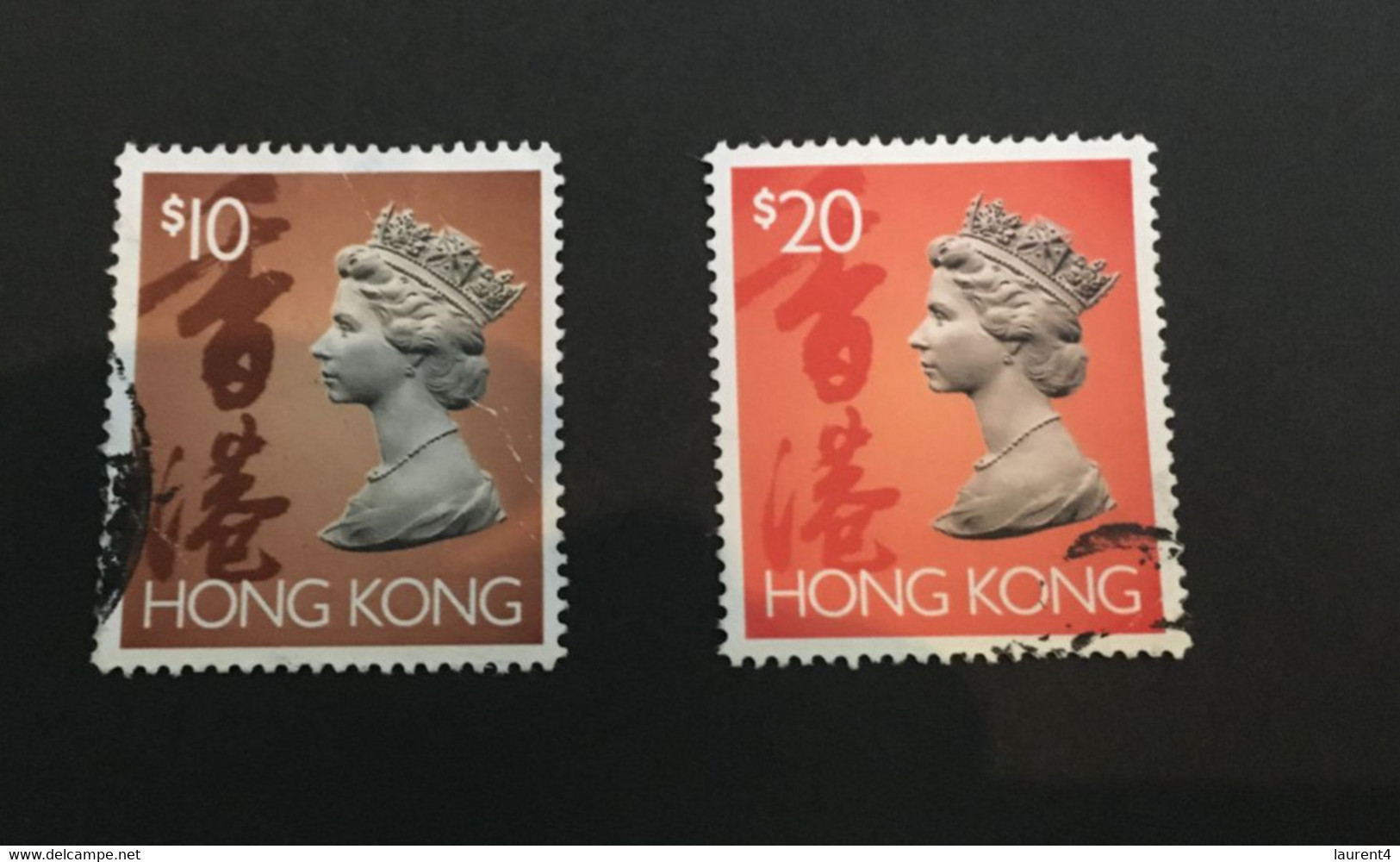 (stamp 15-05-2021) Hong Kong  - 2 Stamps - Queen Elizabeth - $ 10 - $ 20 - Autres & Non Classés