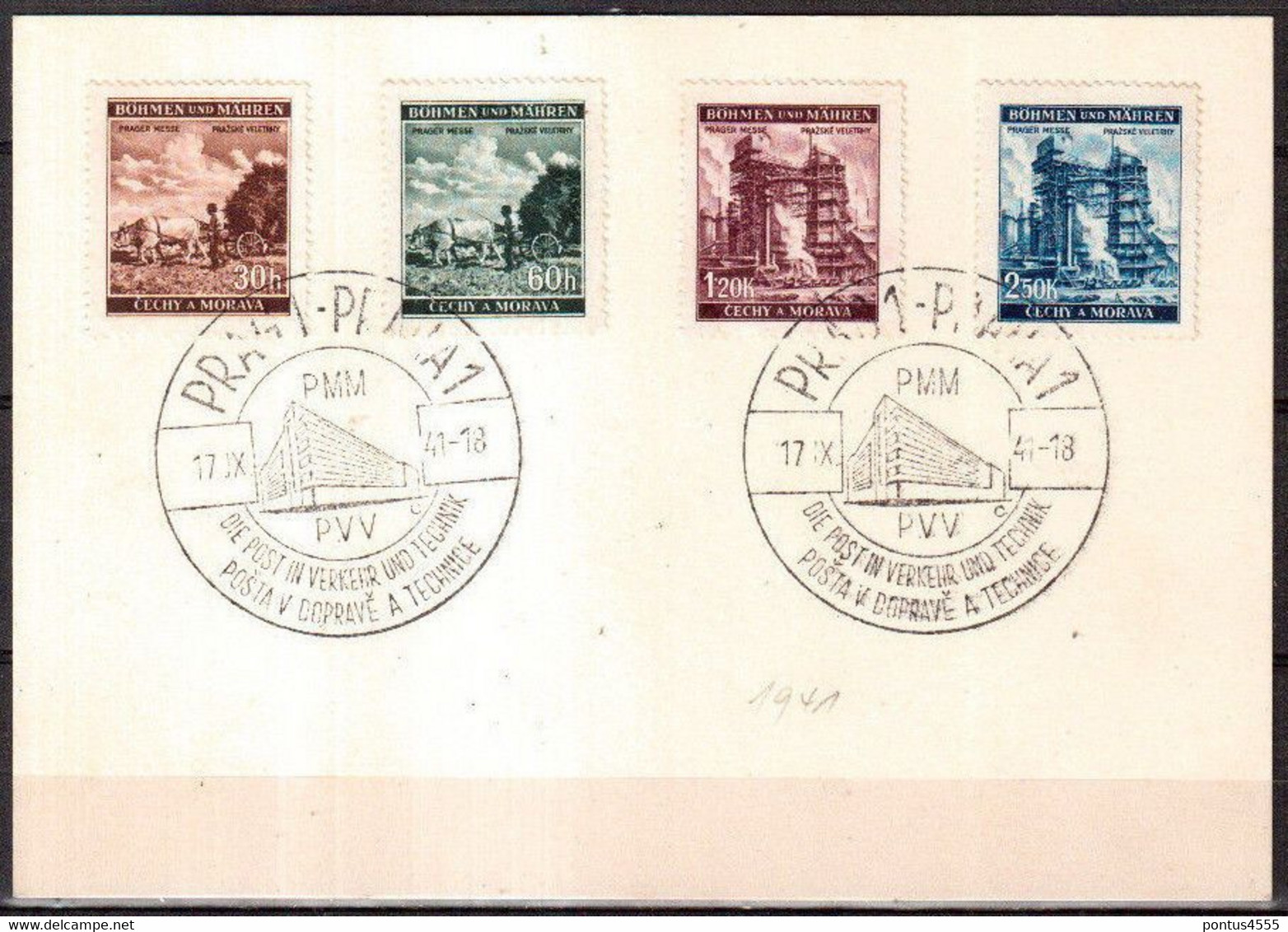 Bohemia And Moravia FDC 1941 Mi 75-78 Prague Exhibition (7th-14th Sept.) - FDC