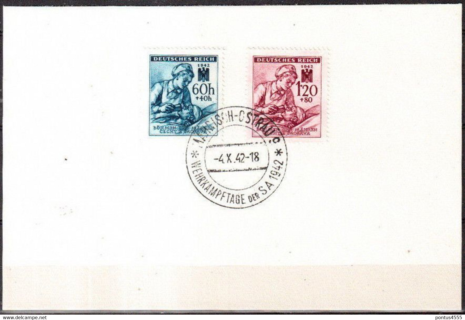 Bohemia And Moravia FDC 1942 Mi 111-112 Red Cross - FDC