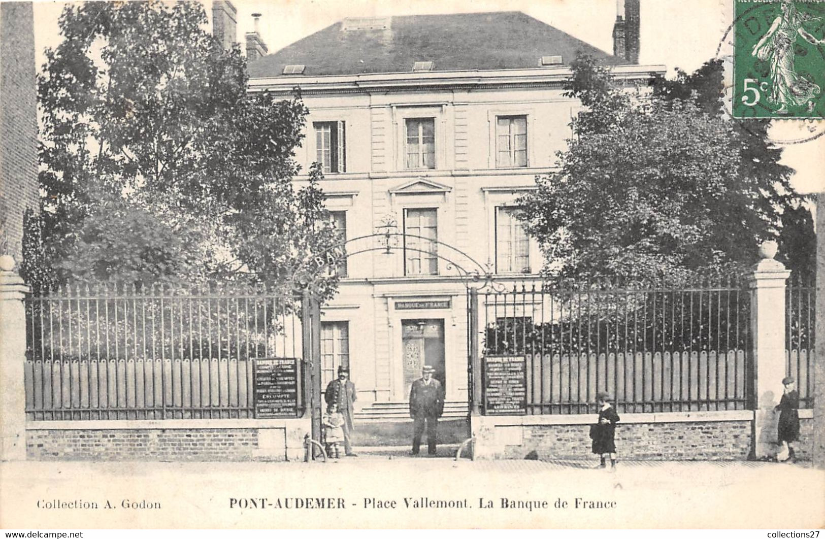 27-PONT-AUDEMER-PLACE VALLEMONT, LA BANQUE DE FRANCE - Pont Audemer