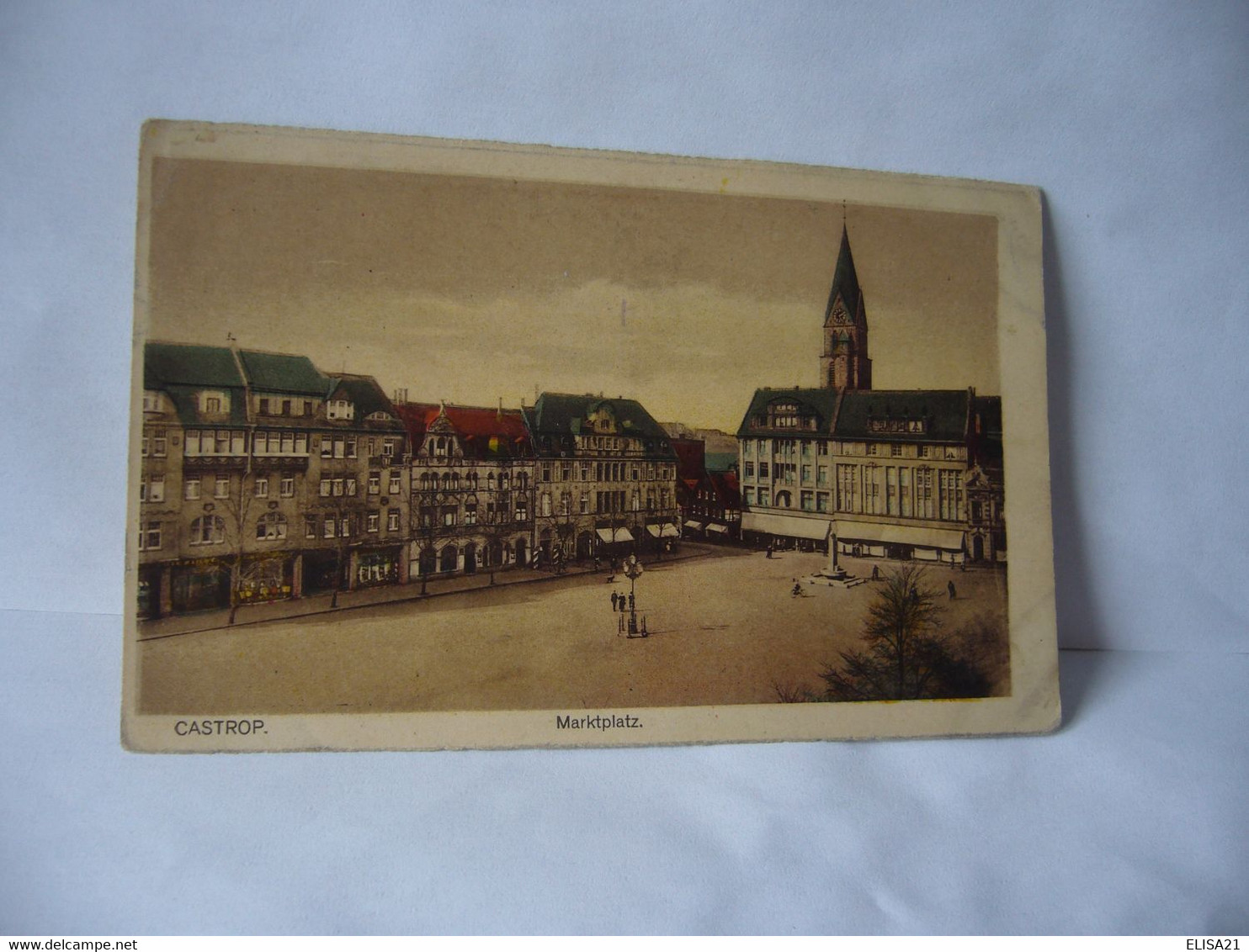 CASTROP ALLEMAGNE RHENANIE DU NORD WESTPHALIE MARKTPLATZ CPA 1927 I.W.B. NR 24 SERIE CHROMOTINT - Castrop-Rauxel