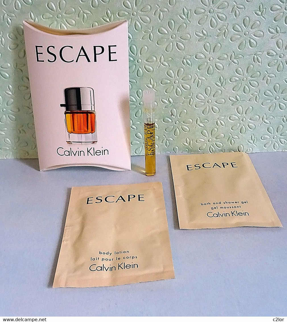 Pochette De 3 échantillons/tubes De Parfum ESCAPE De Calvin KLEIN - Echantillons (tubes Sur Carte)