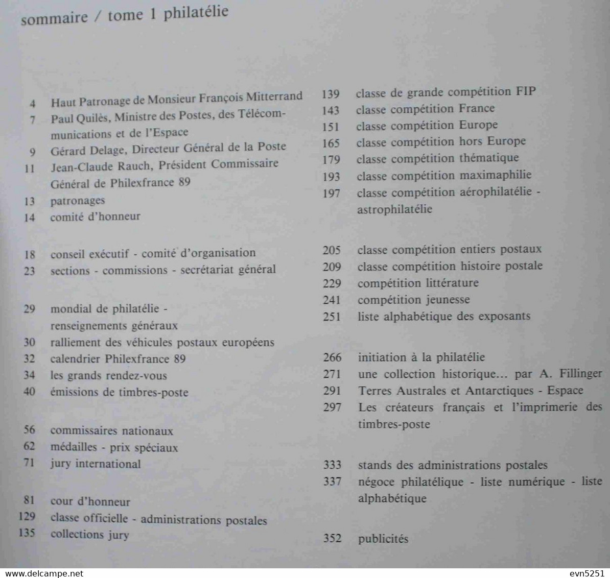 Catalogue Philexfrance 89 Tome 1 - Otros & Sin Clasificación