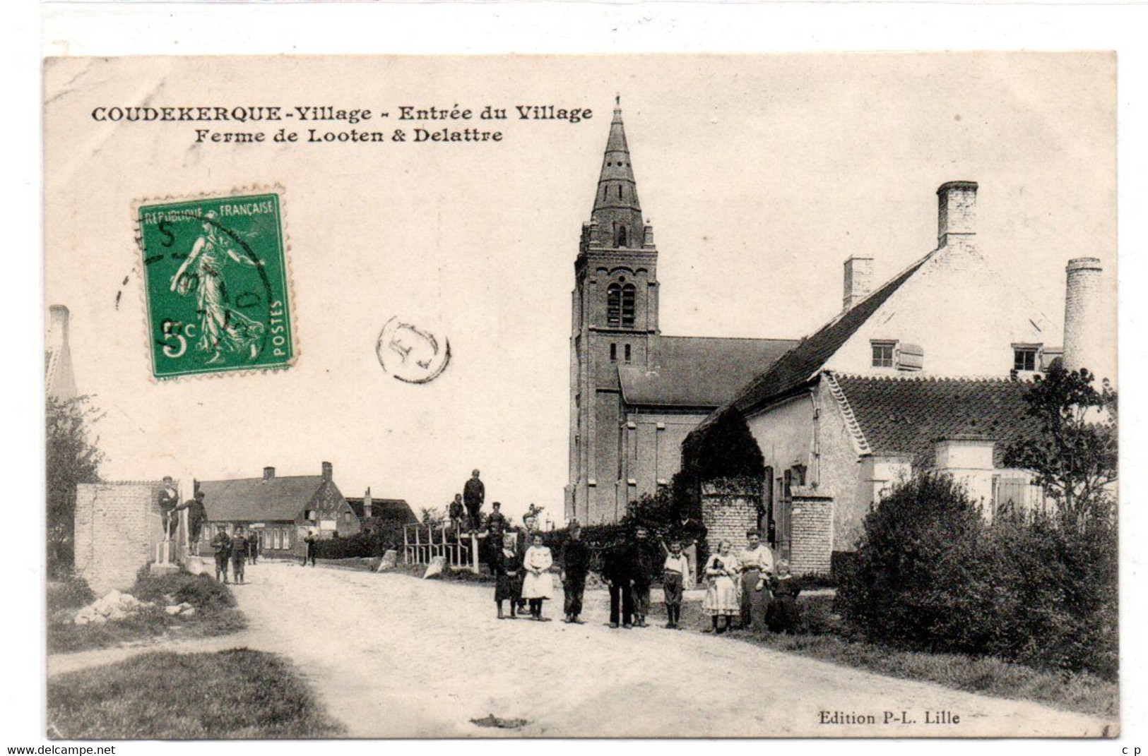 Coudekerque Village  - Entree Du Village - Ferme De Looten & Delattre   -  CPA°bt - Coudekerque Branche