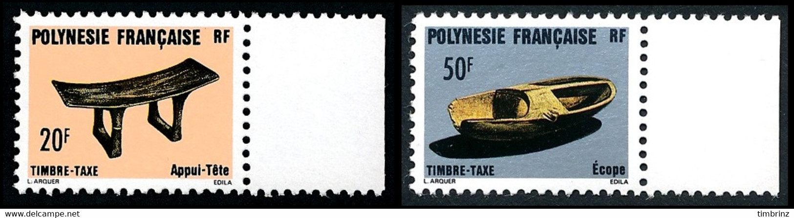 POLYNESIE 1987 - Yv. Taxe 8 Et 9 ** TB Bdf  Cote= 2,25 EUR - Artisanat : Appui-tête Et Ecope  ..Réf.POL25357 - Postage Due