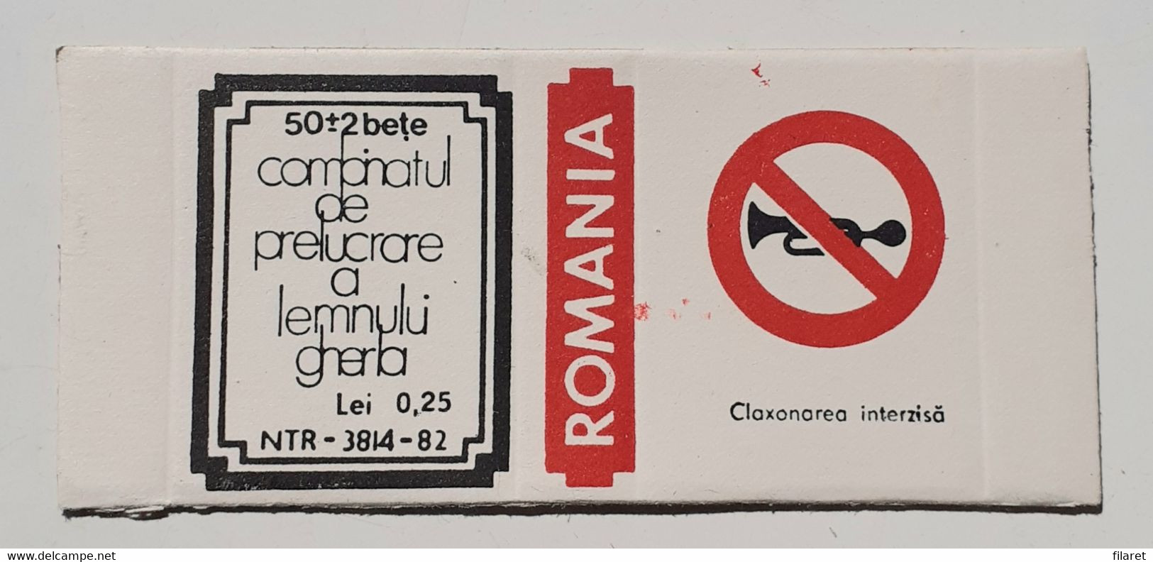 PANNEAUX ROUTIERS/ ROAD SIGNS/SEGNALI STRADALI,ROMANIA,GHERLA MATCHBOXES FACTORY,SKILLET UNFOLDED,1980 PERIOD - Matchboxes