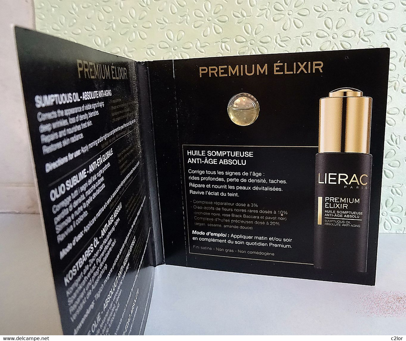 Dose D'essai "Premium Elixir " De LIERAC Sur Carte Pour Collection - Campioncini Di Profumo (testers)