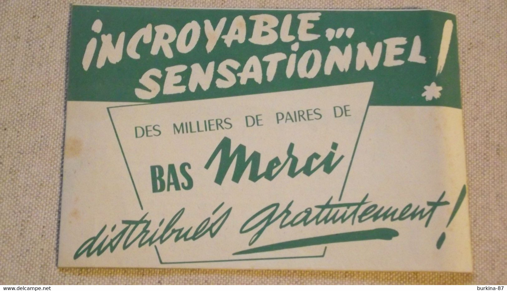 Enveloppe Publicitaire, Bas Merci , Entier Postale, 1954 - Werbung