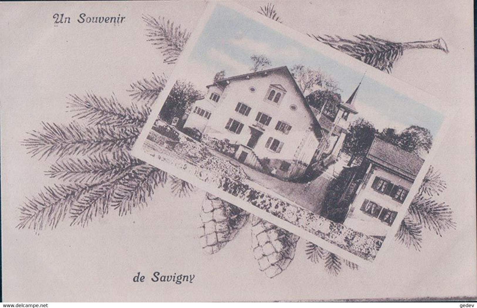 Un Souvenir De Savigny VD, Ecole Et Eglise (50808) - Savigny